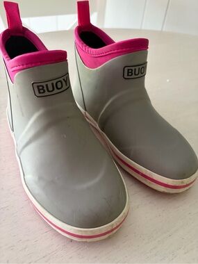 Kids Gray and Pink Rain & Snow Boots